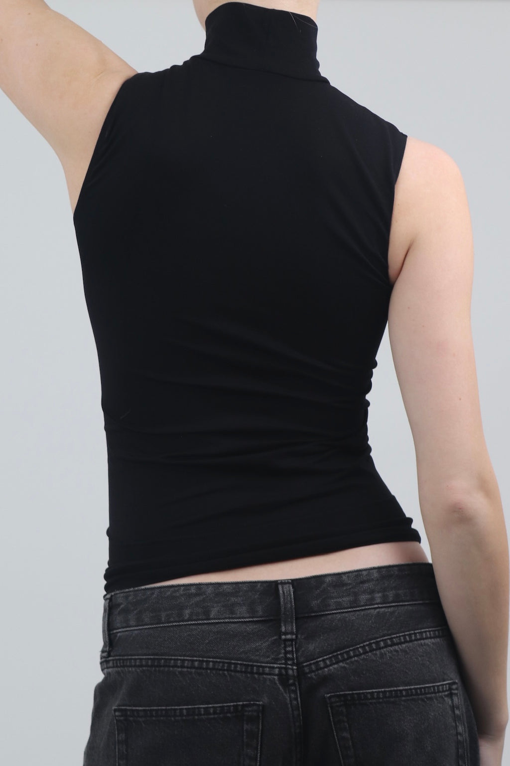 Studded Turtle Neck Sleeveless Top