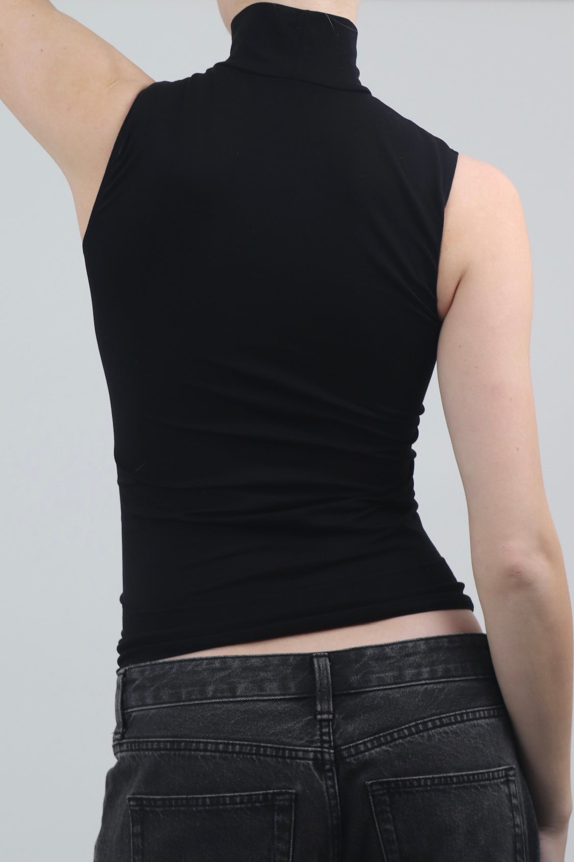 Studded Turtle Neck Sleeveless Top