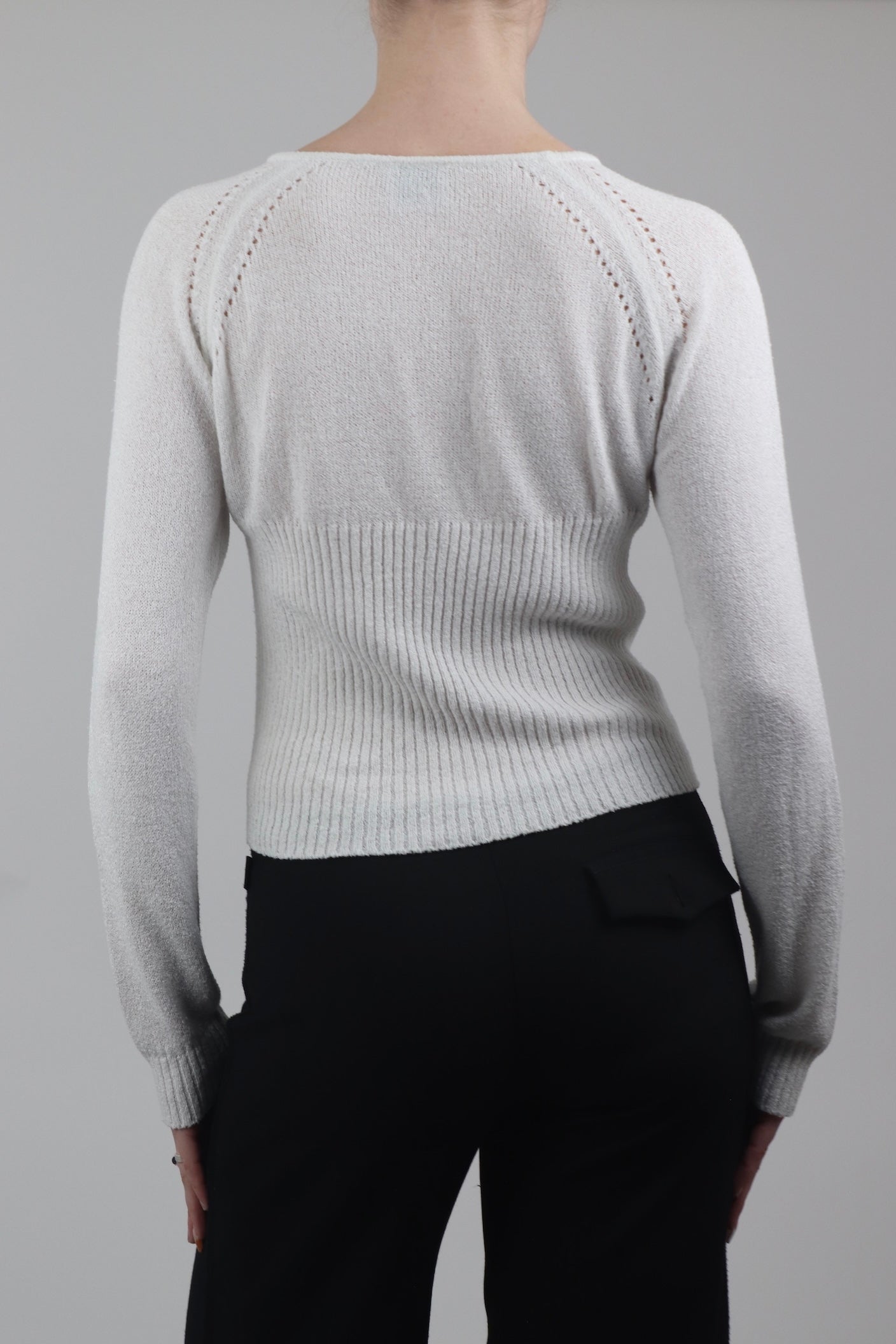 C'est Moi Sheer Knit White Cardigan