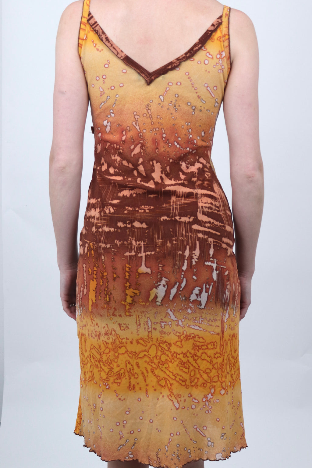 Morgan De Toi Orange Print Midi Dress