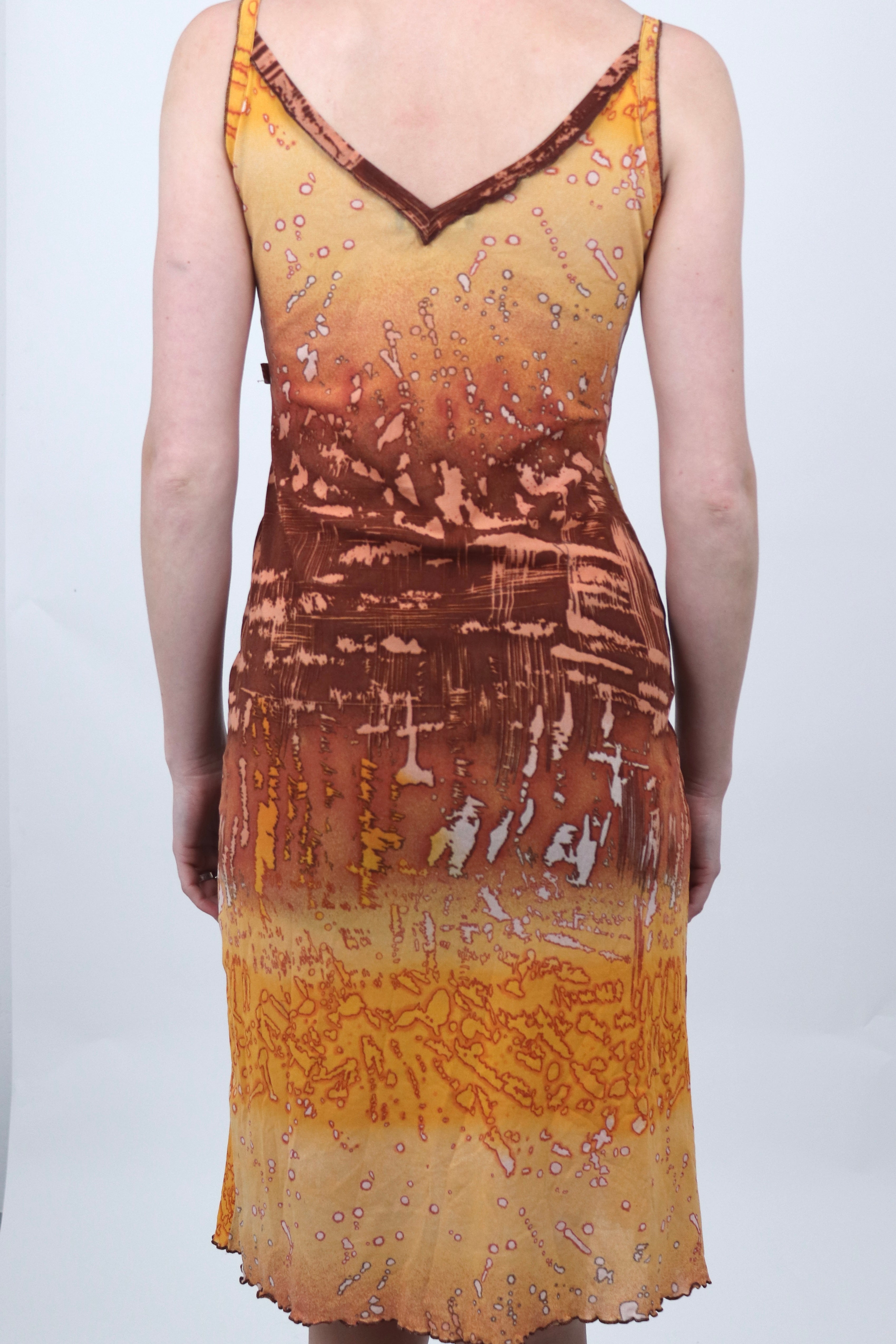Morgan De Toi Orange Print Midi Dress