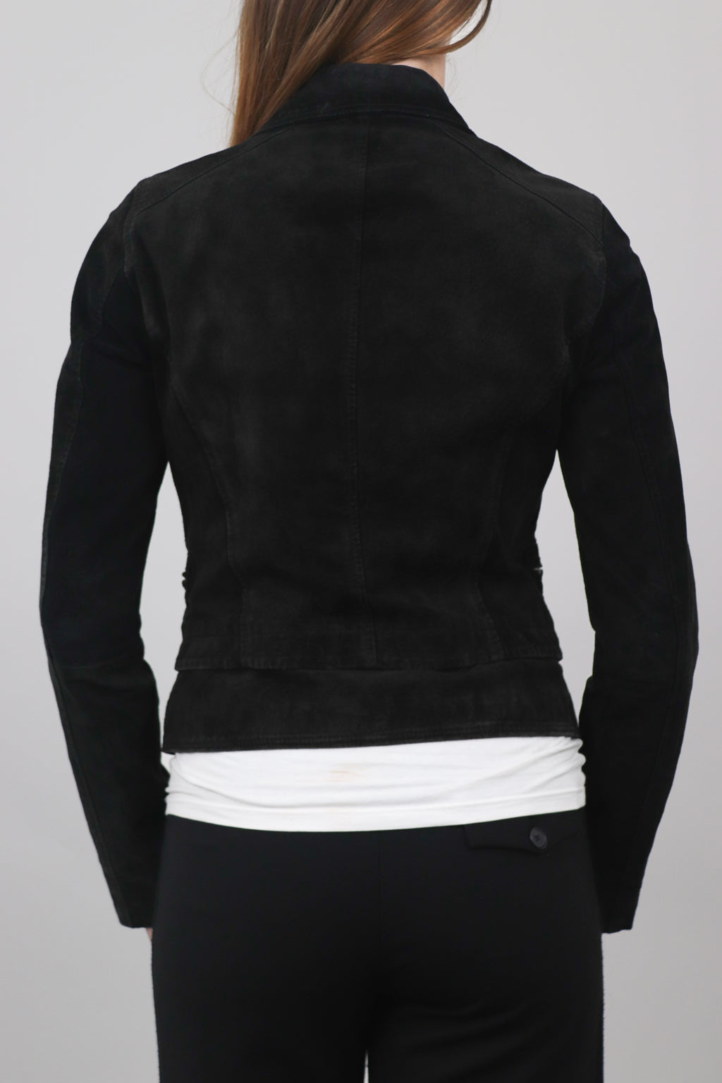 Only Suede Asymmetric Zip Biker Jacket