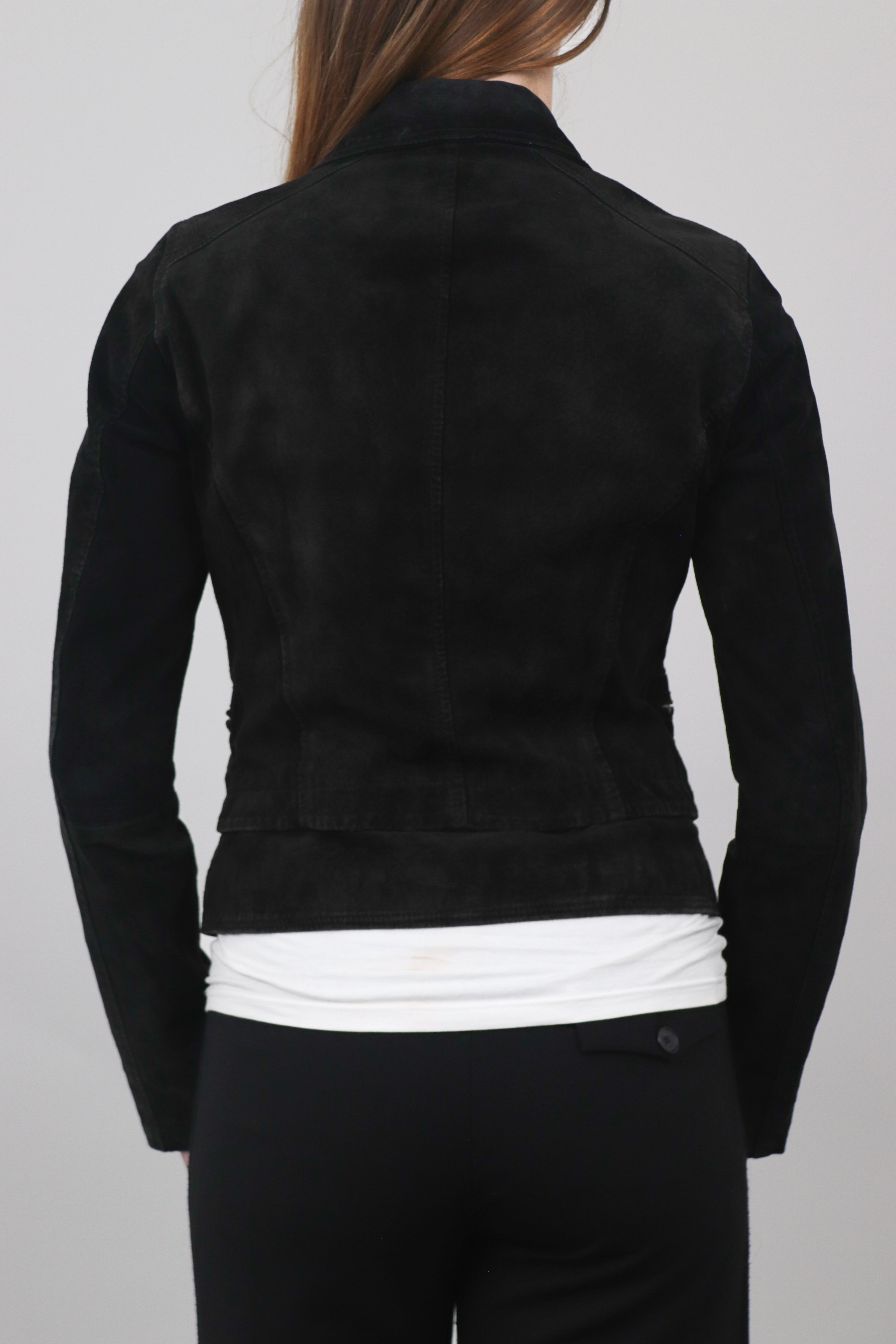 Only Suede Asymmetric Zip Biker Jacket