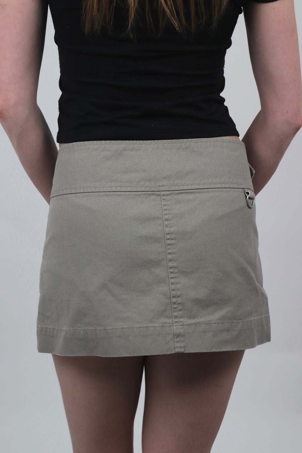 Morgan De Toi Khaki Buckle Wrap Mini Skirt