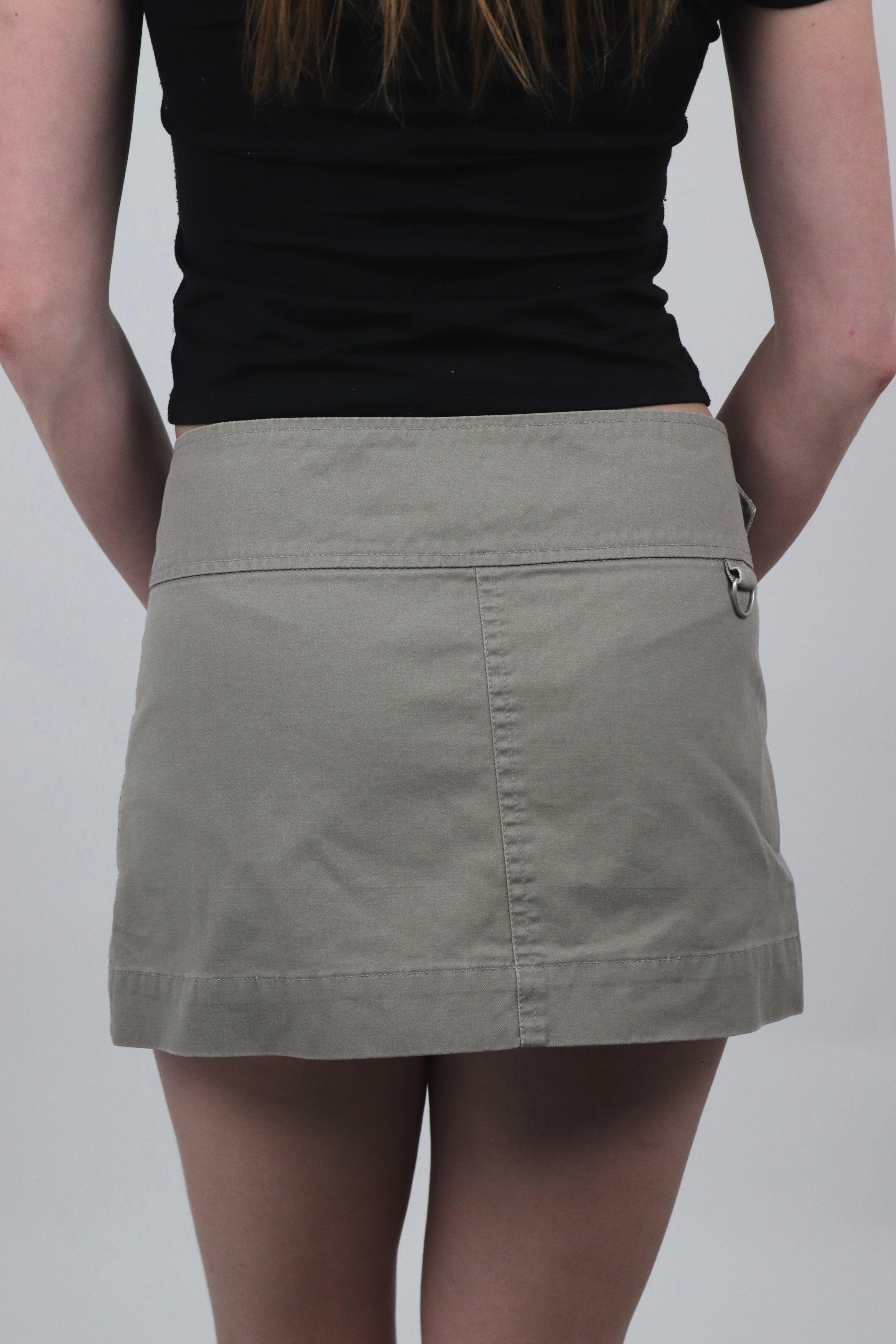 Morgan De Toi Khaki Buckle Wrap Mini Skirt