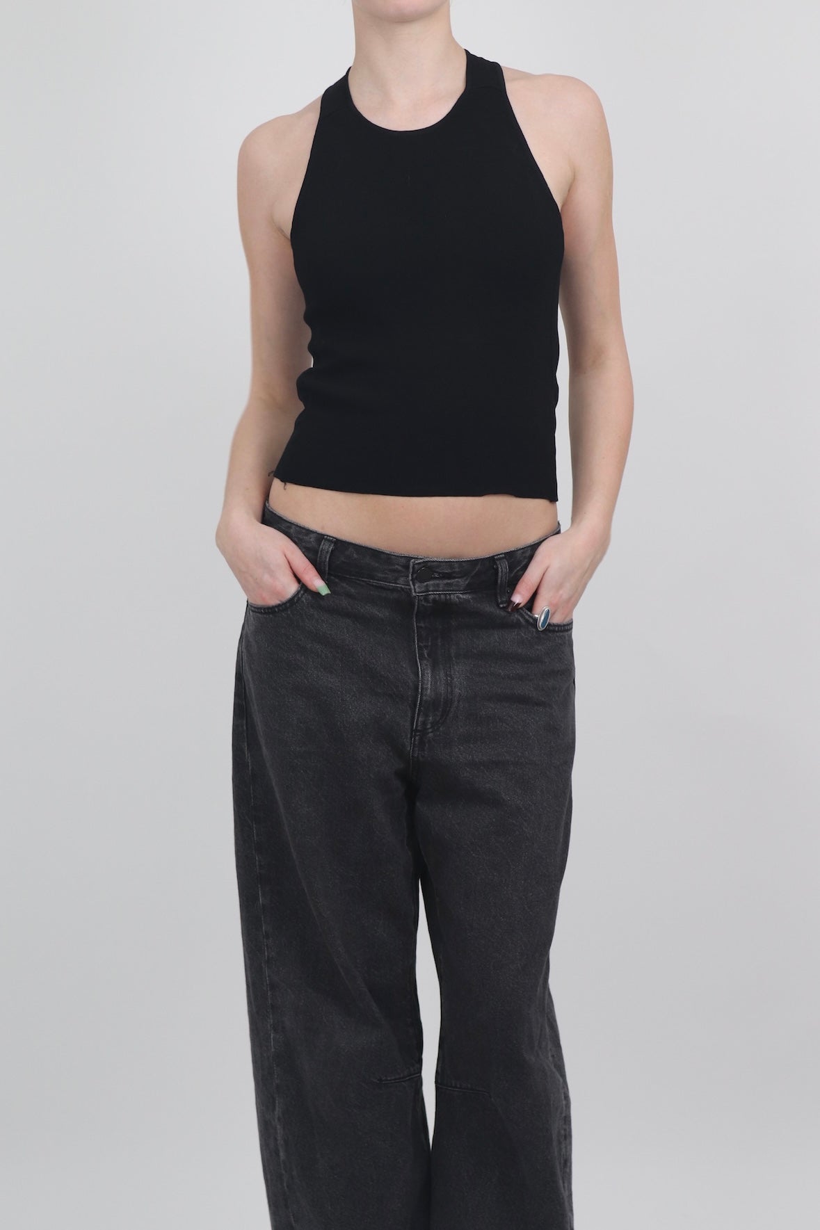 Iceberg Black Bandage Cross Back Top