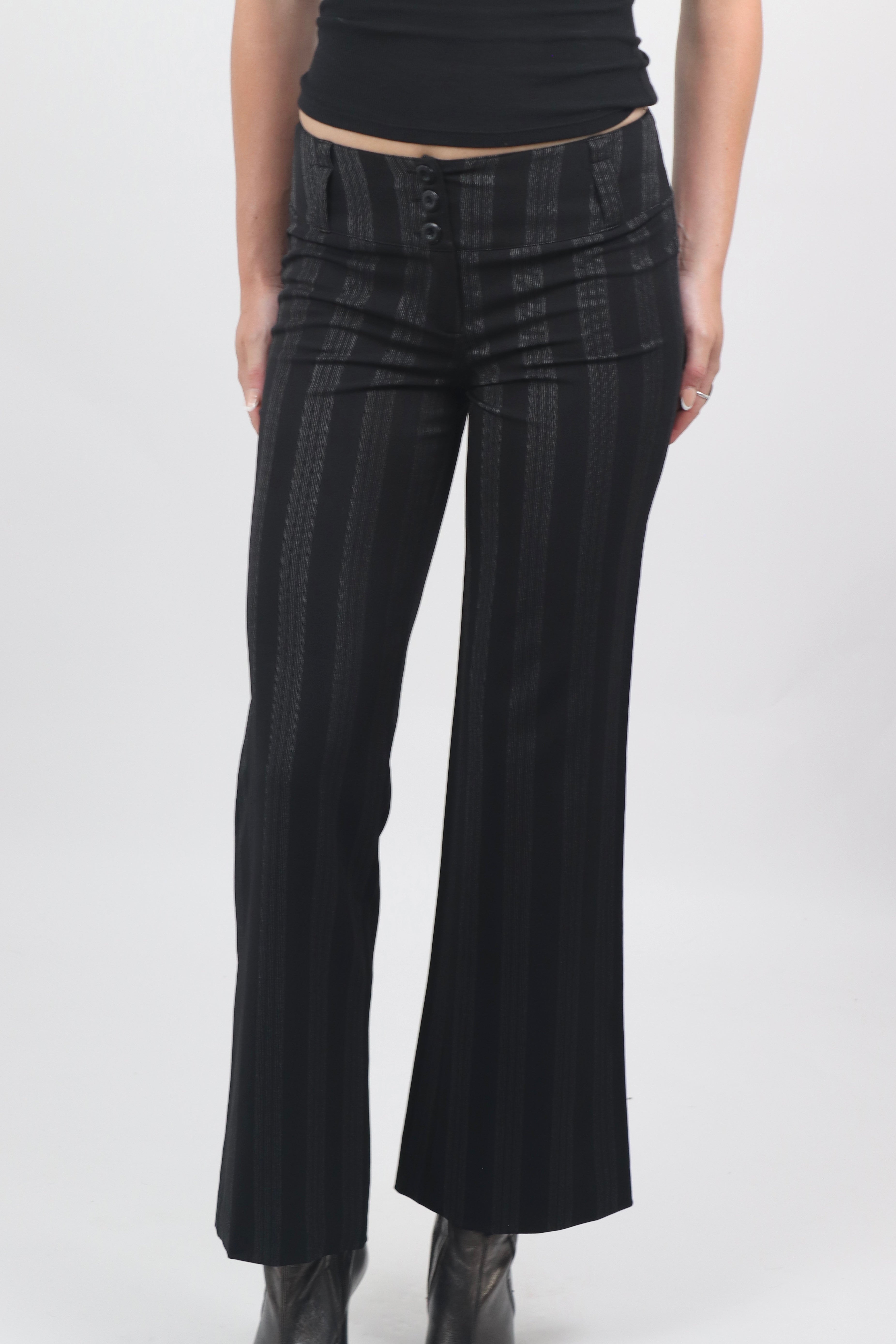 Pinstripe Wide Leg Suit Trousers