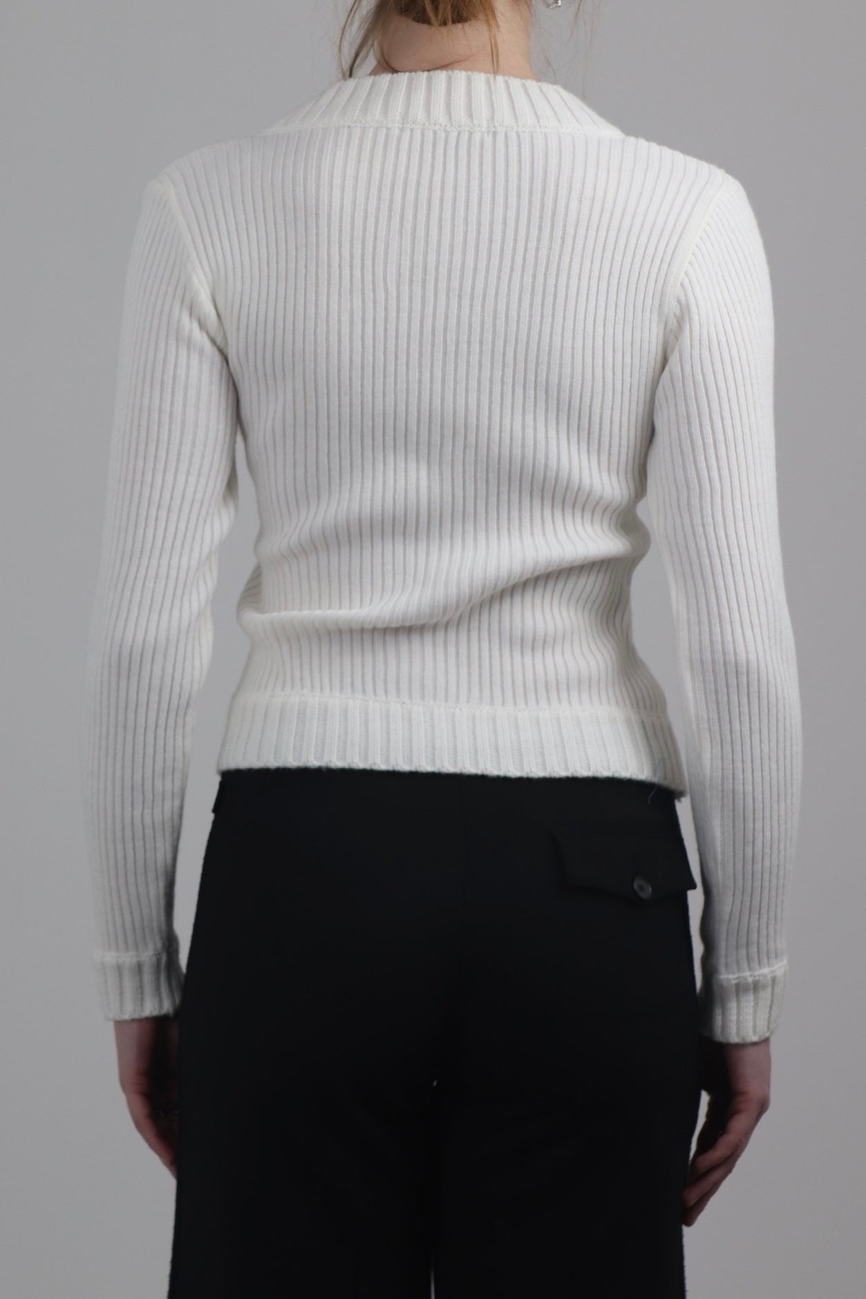 Jennyfer White Asymmetric Zip Jumper