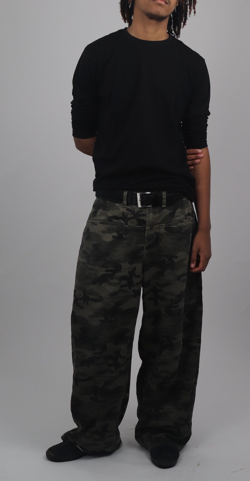 Chunky Black Suede Belt