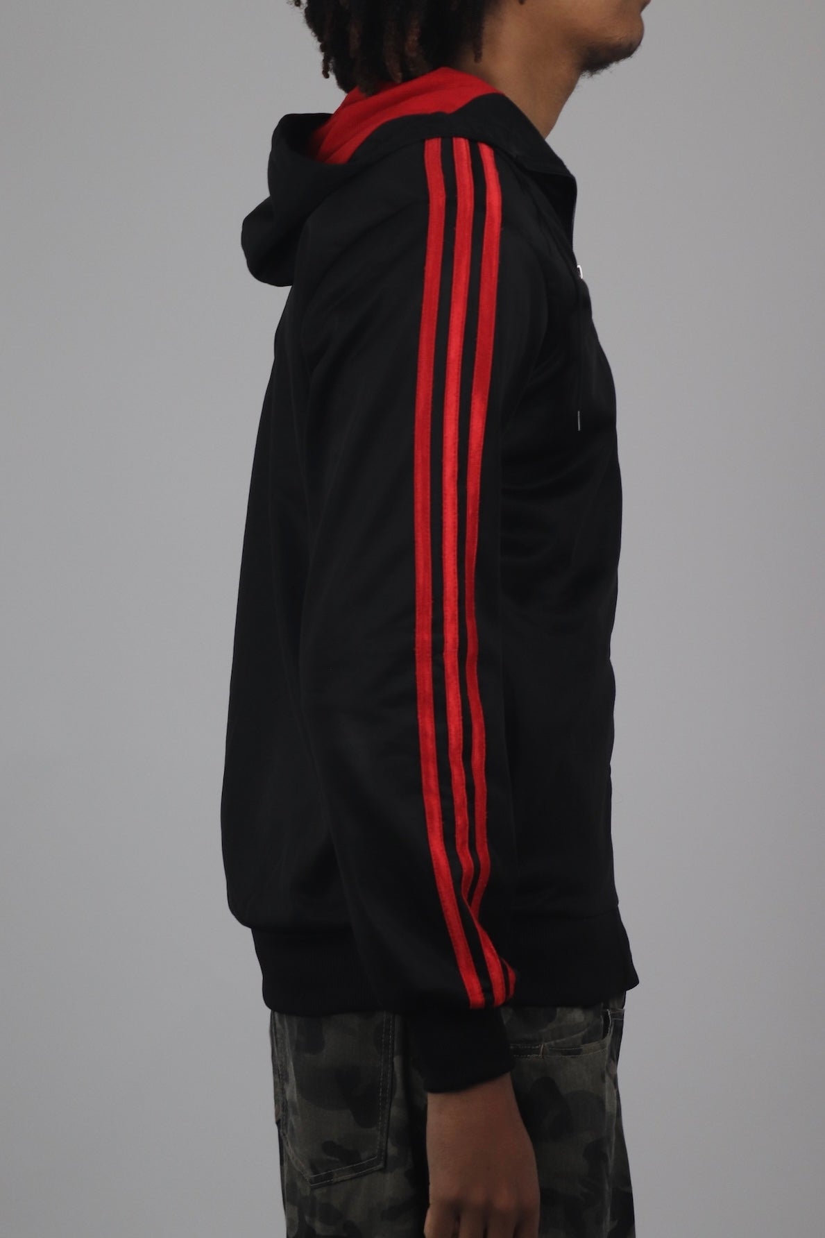 Black and Red Adidas Chile 62 Hooded Jacket