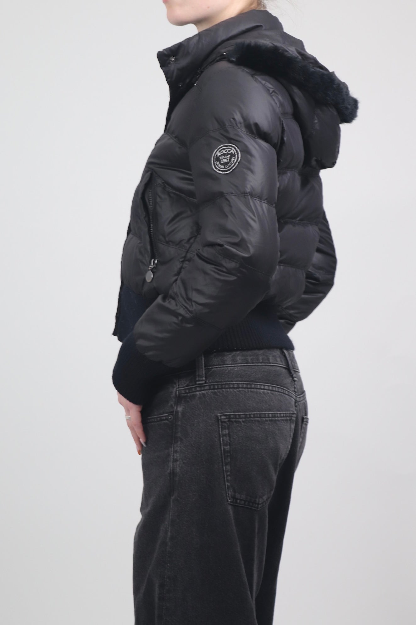 Kocca Jeans Black Cropped Puffer Jacket
