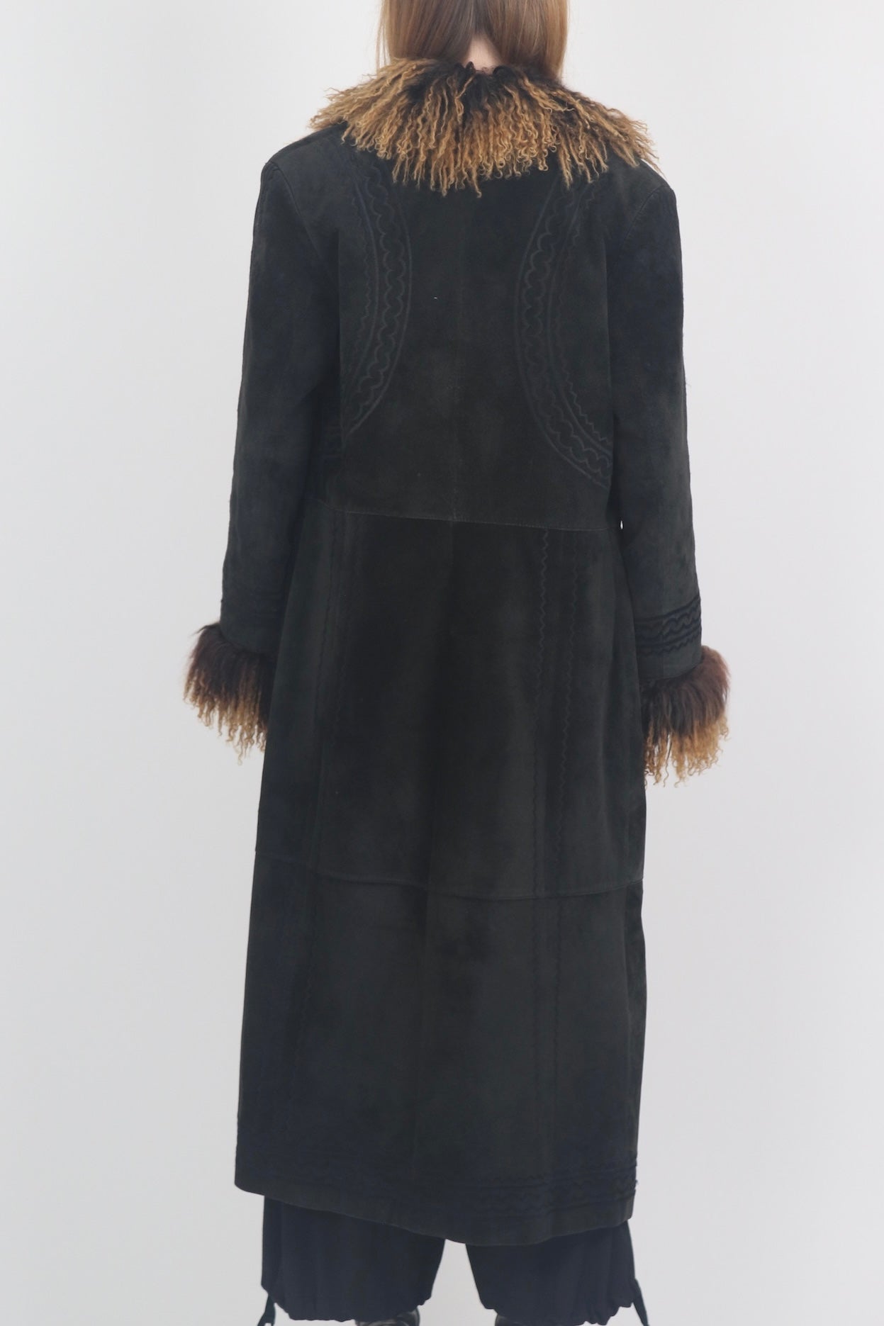Rene Derhy Fur Trim Long Afghan