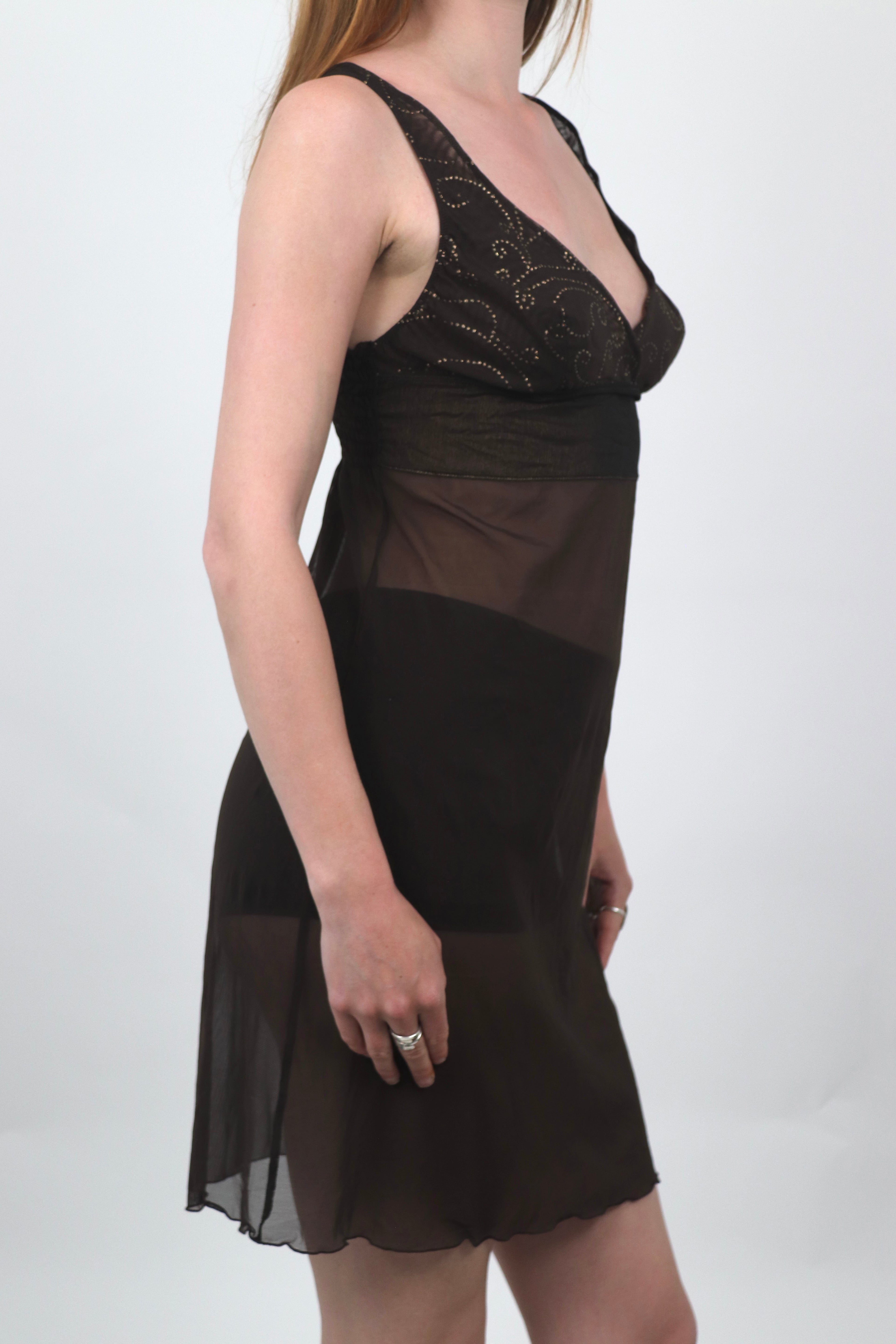 Brown Intimissimi Sheer Slip Dress