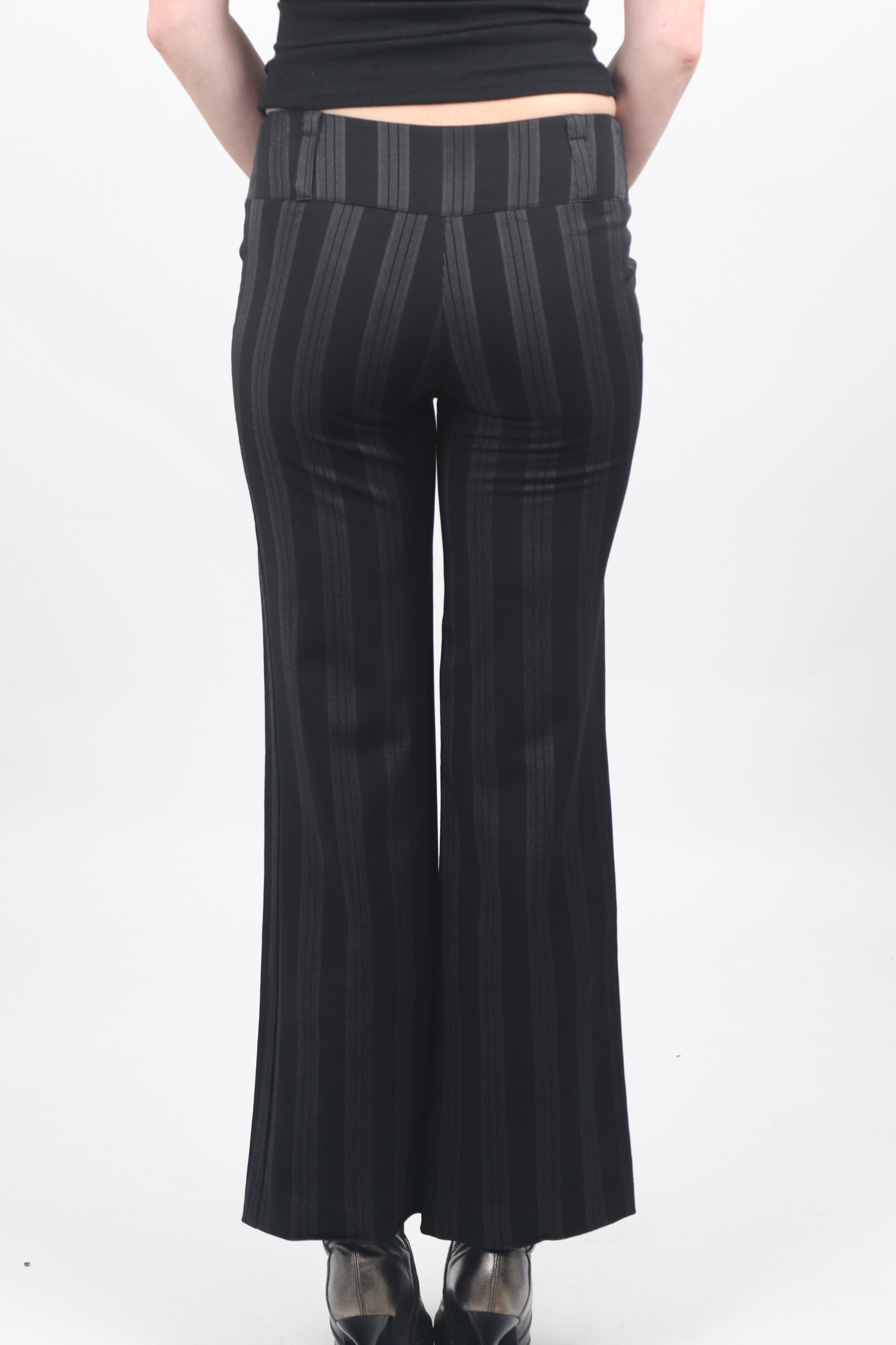 Pinstripe Wide Leg Suit Trousers