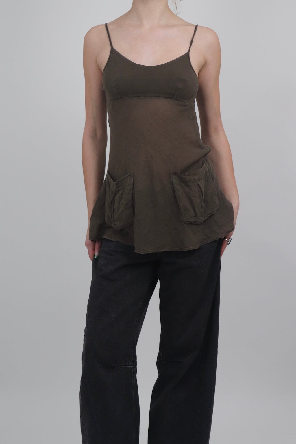 Royal Dye Brown Sheer Cami Top