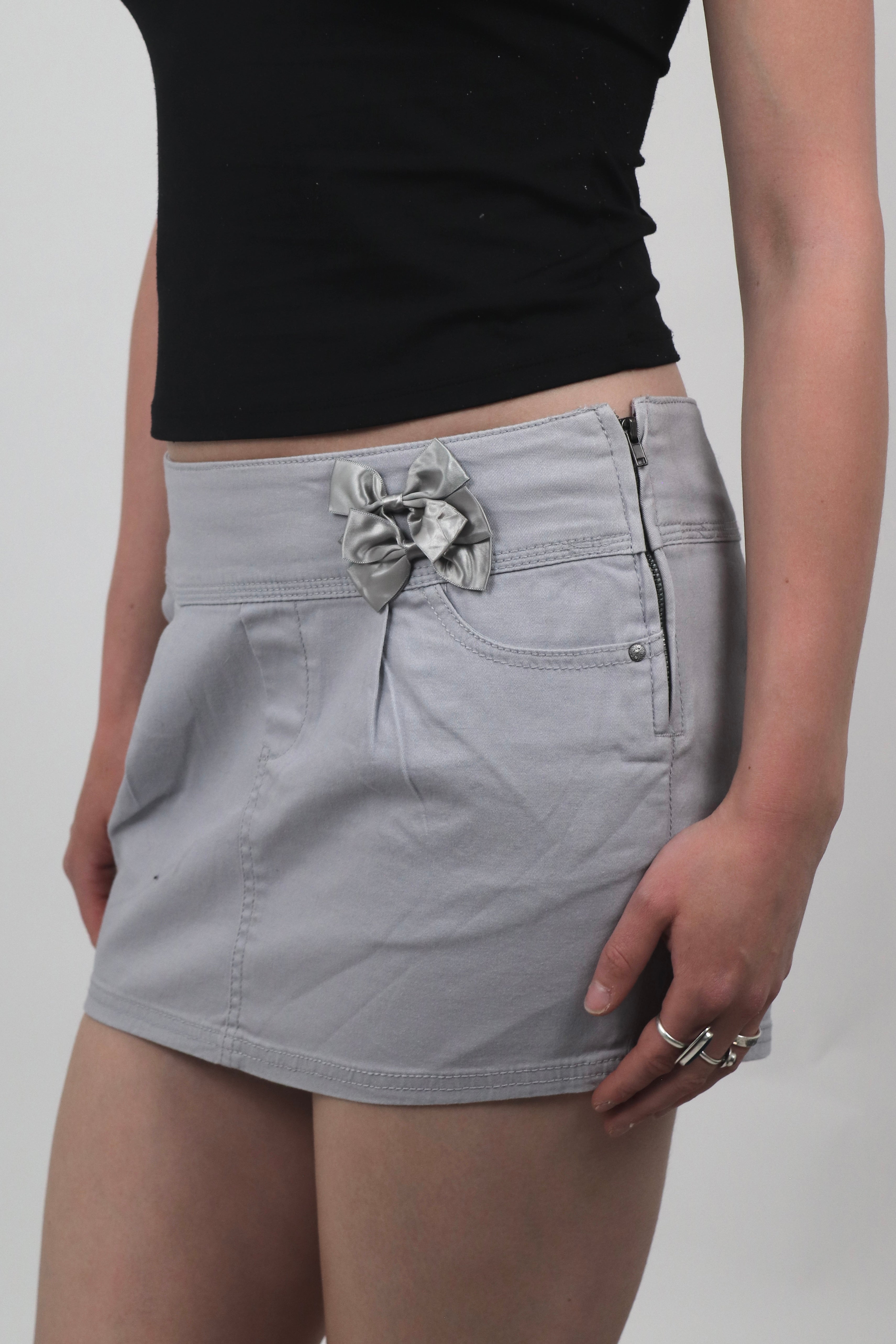 Terranova Grey Bow Mini Skirt