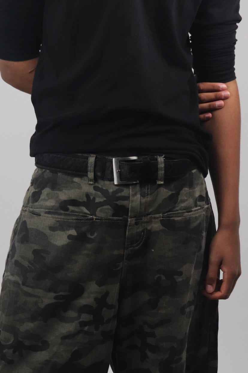 Chunky Black Suede Belt