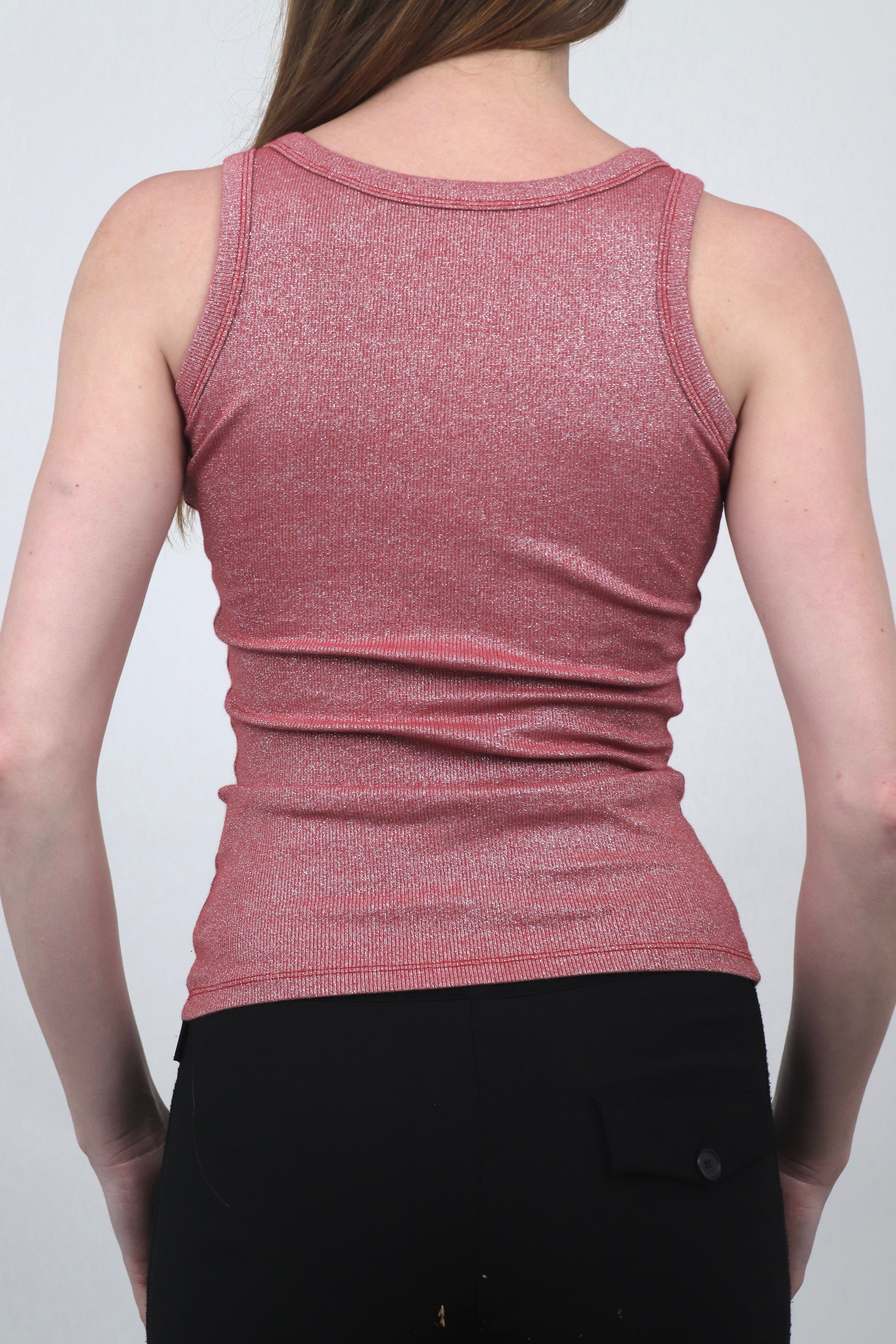 Pink/Red Glitter Vest Top