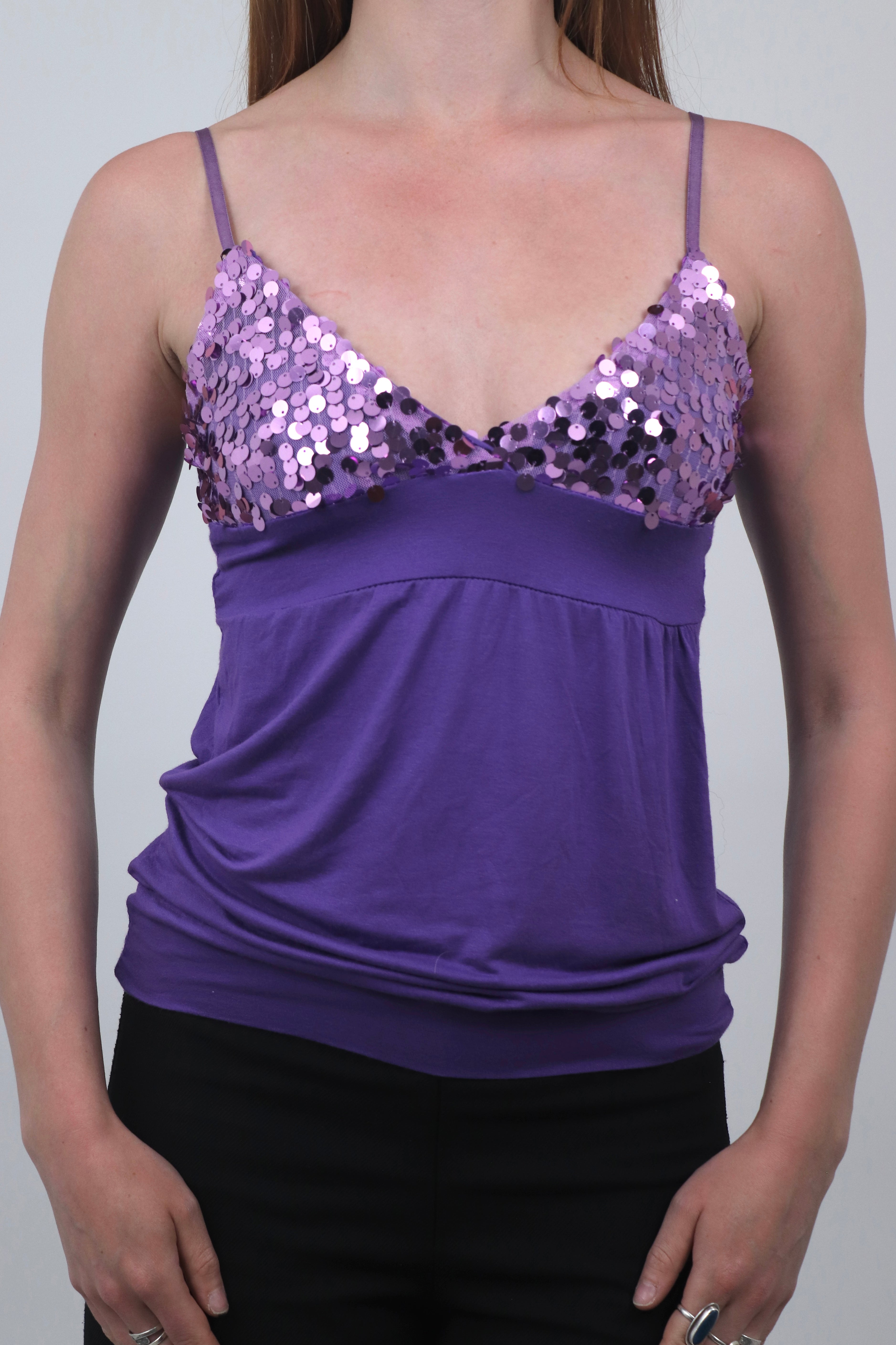 Purple Sequin Cami Top