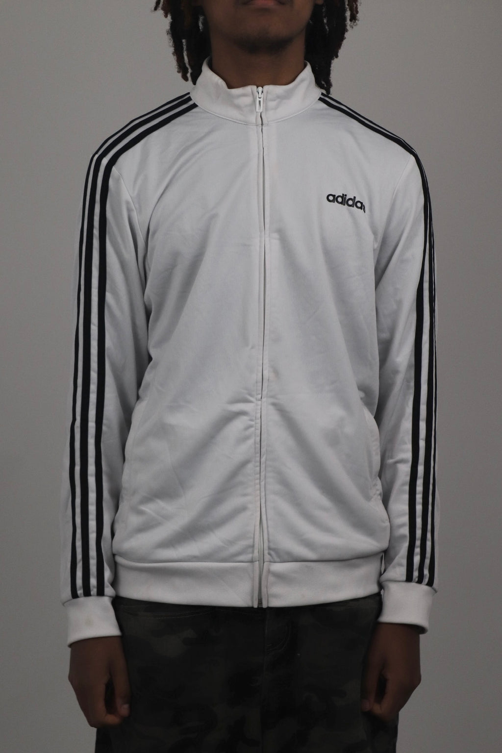 White and Black  Adidas Track Jacket