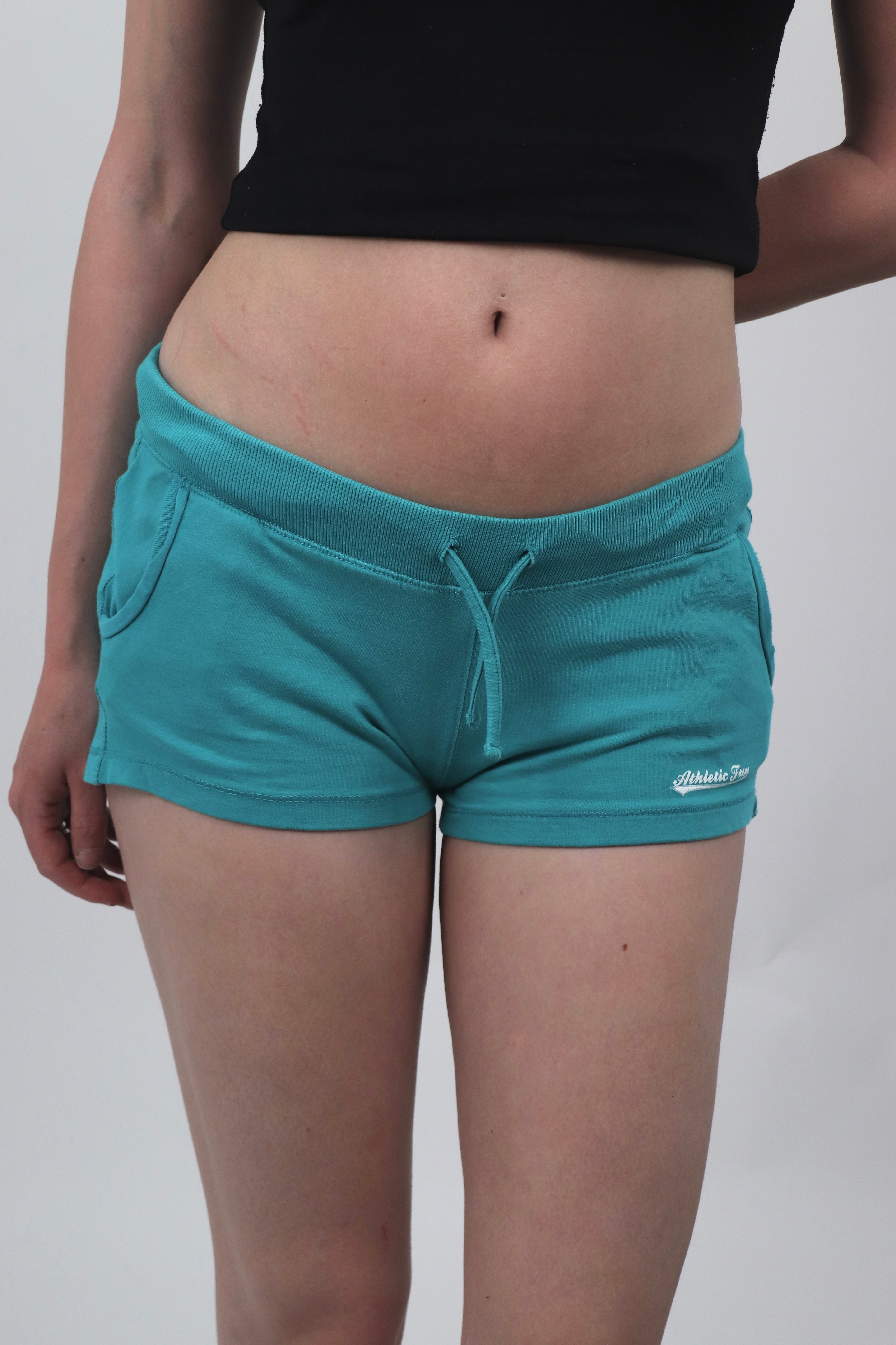 Turquoise Sporty Mini Shorts
