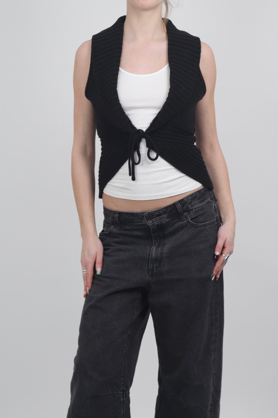 Esprit Knit Tie Front Gilet