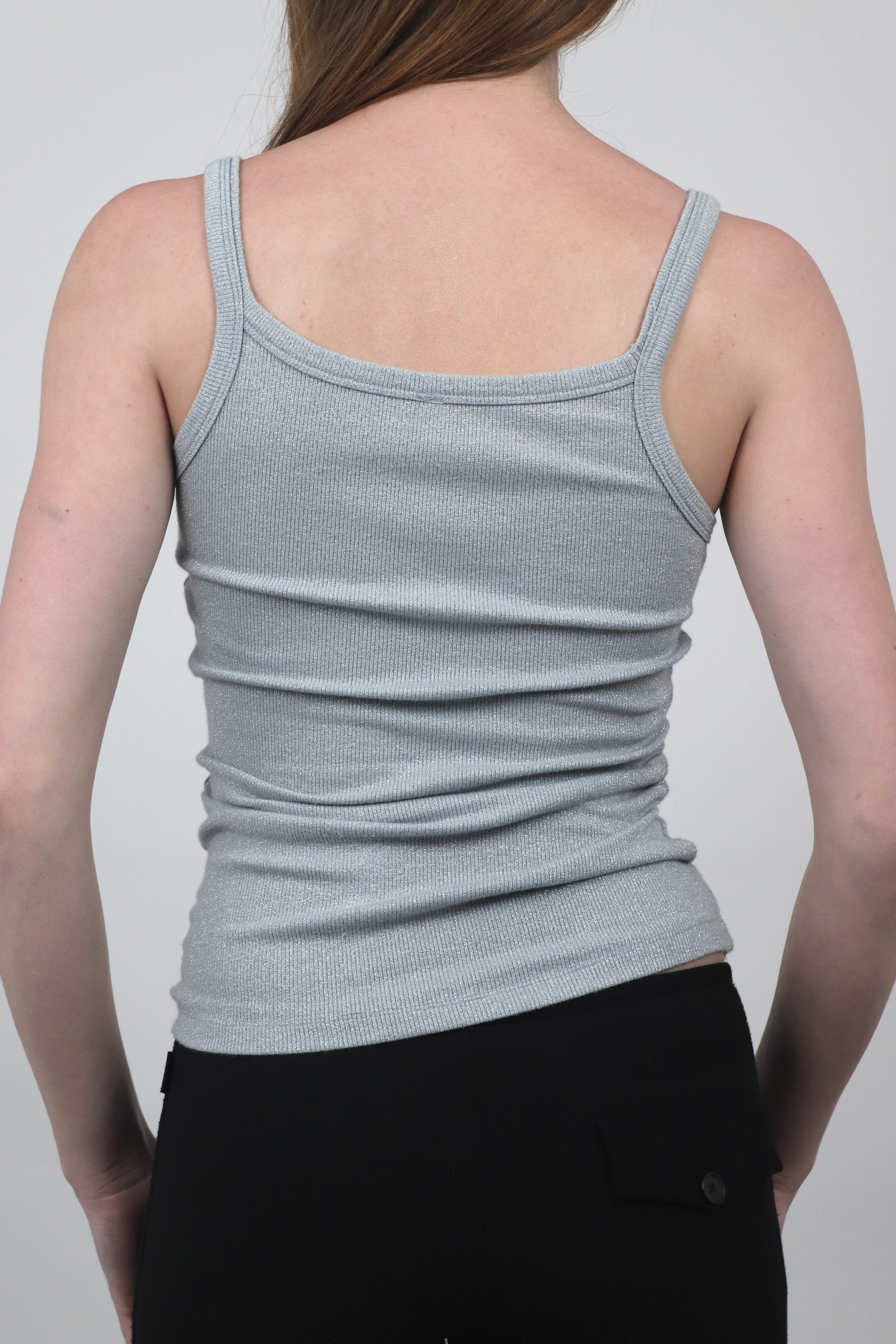 Light Grey Glitter Vest Top