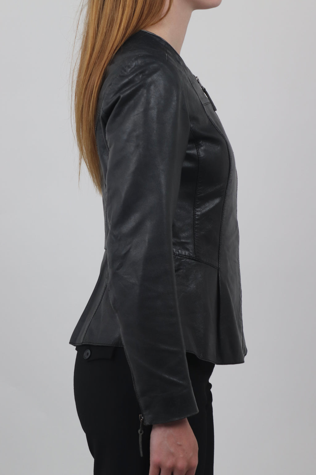 Bata Black Fitted Leather Jacket