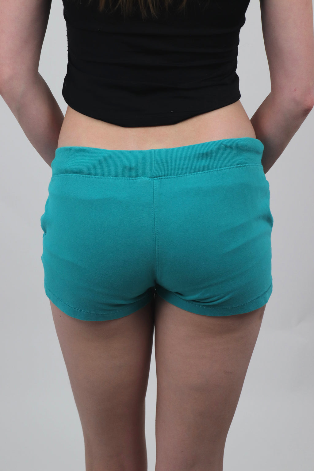 Turquoise Sporty Mini Shorts