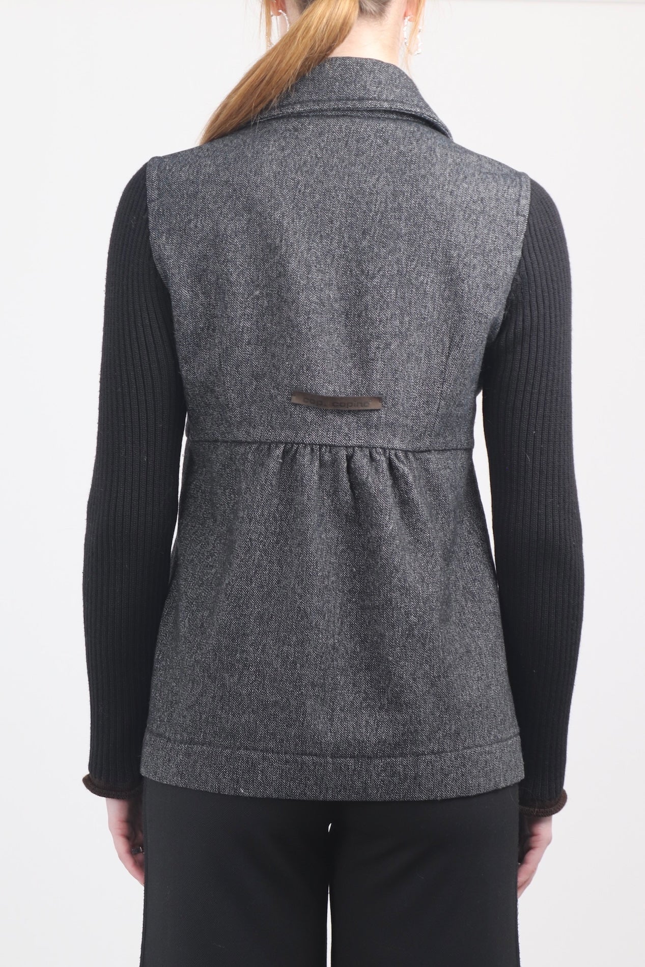 Cop Copine Knit Sleeve Pea Coat