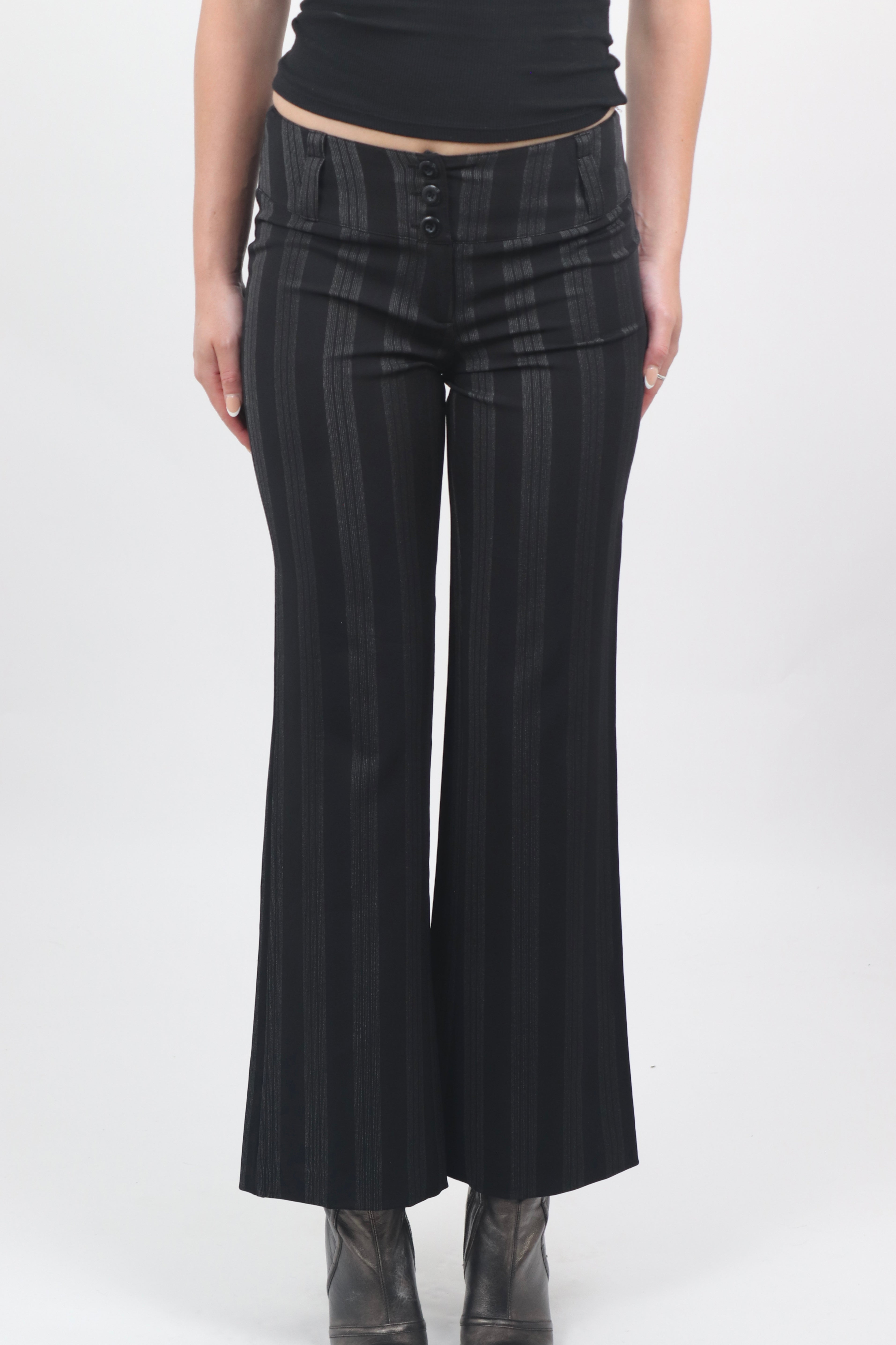 Pinstripe Wide Leg Suit Trousers