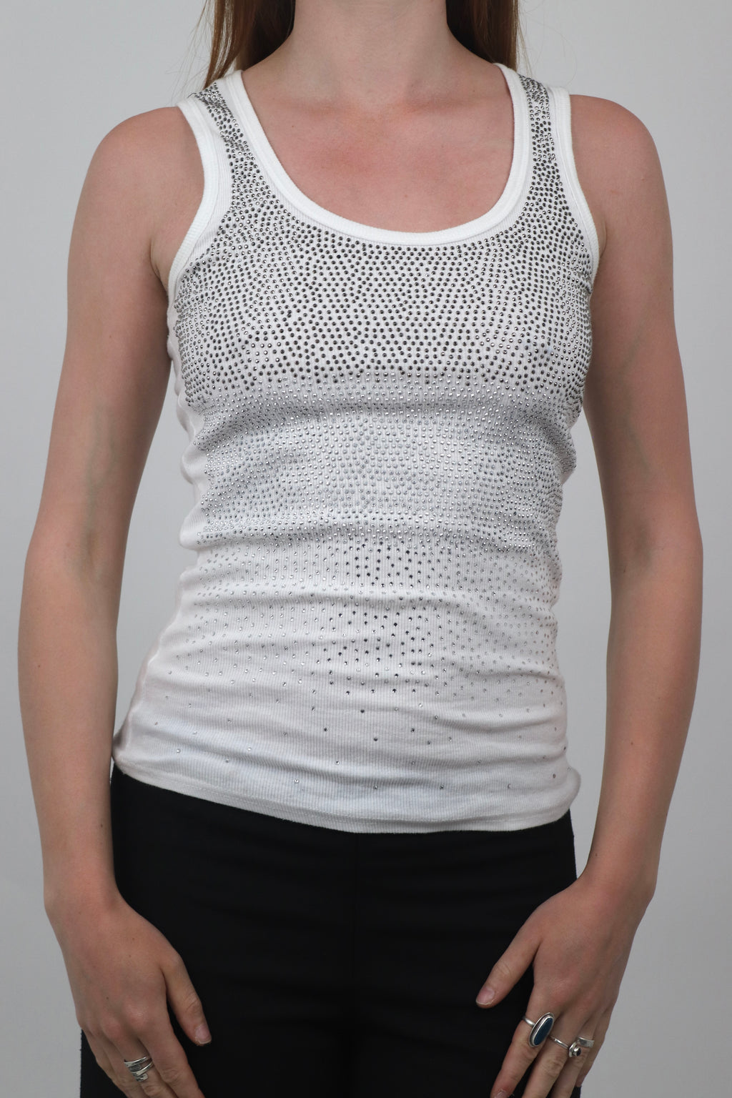 Diamante White Cami Top