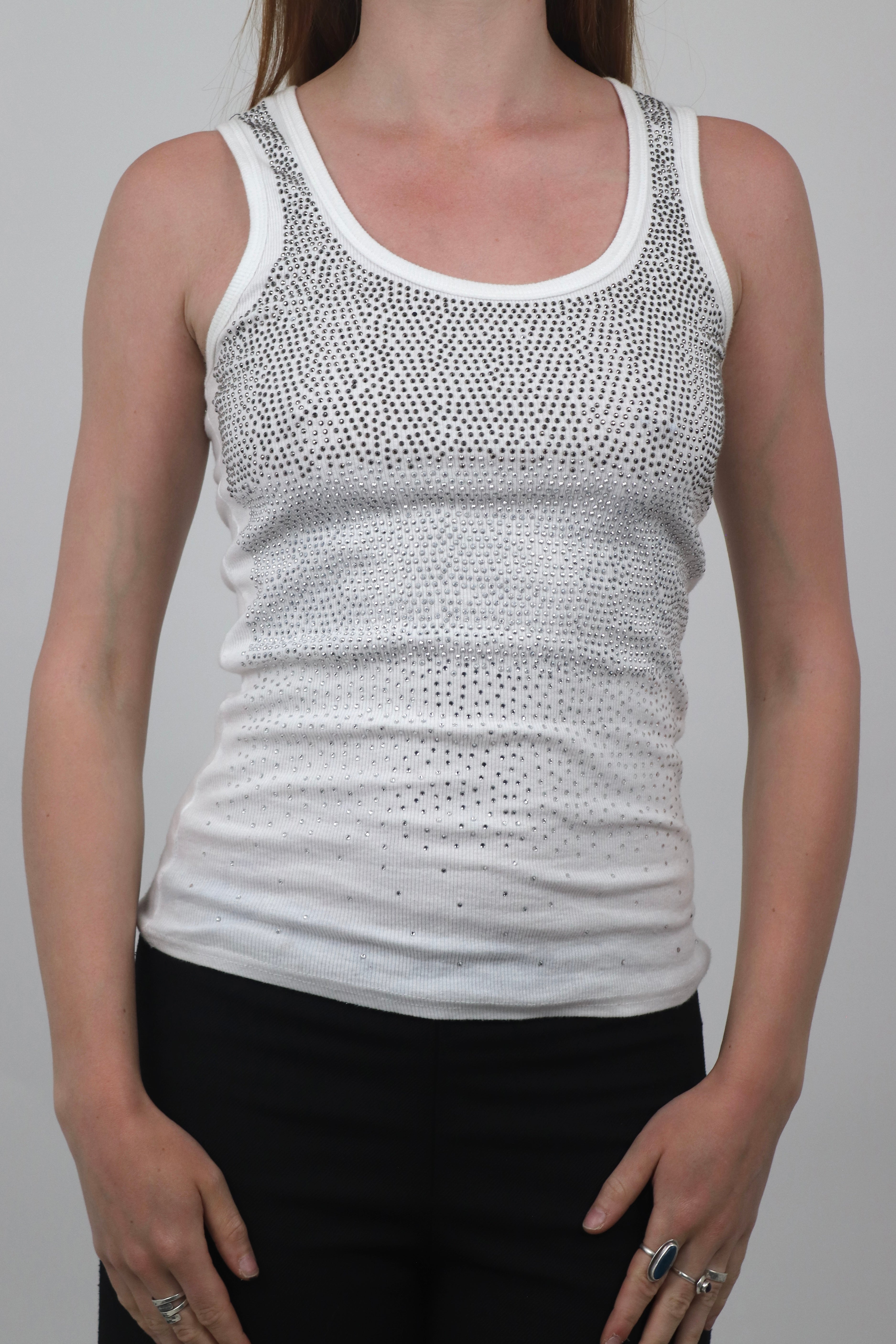 Diamante White Cami Top