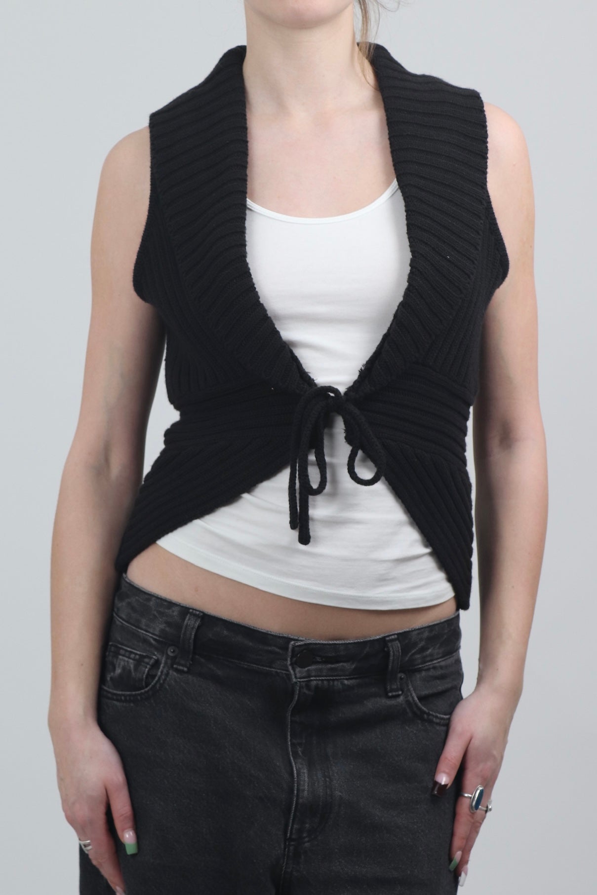 Esprit Knit Tie Front Gilet