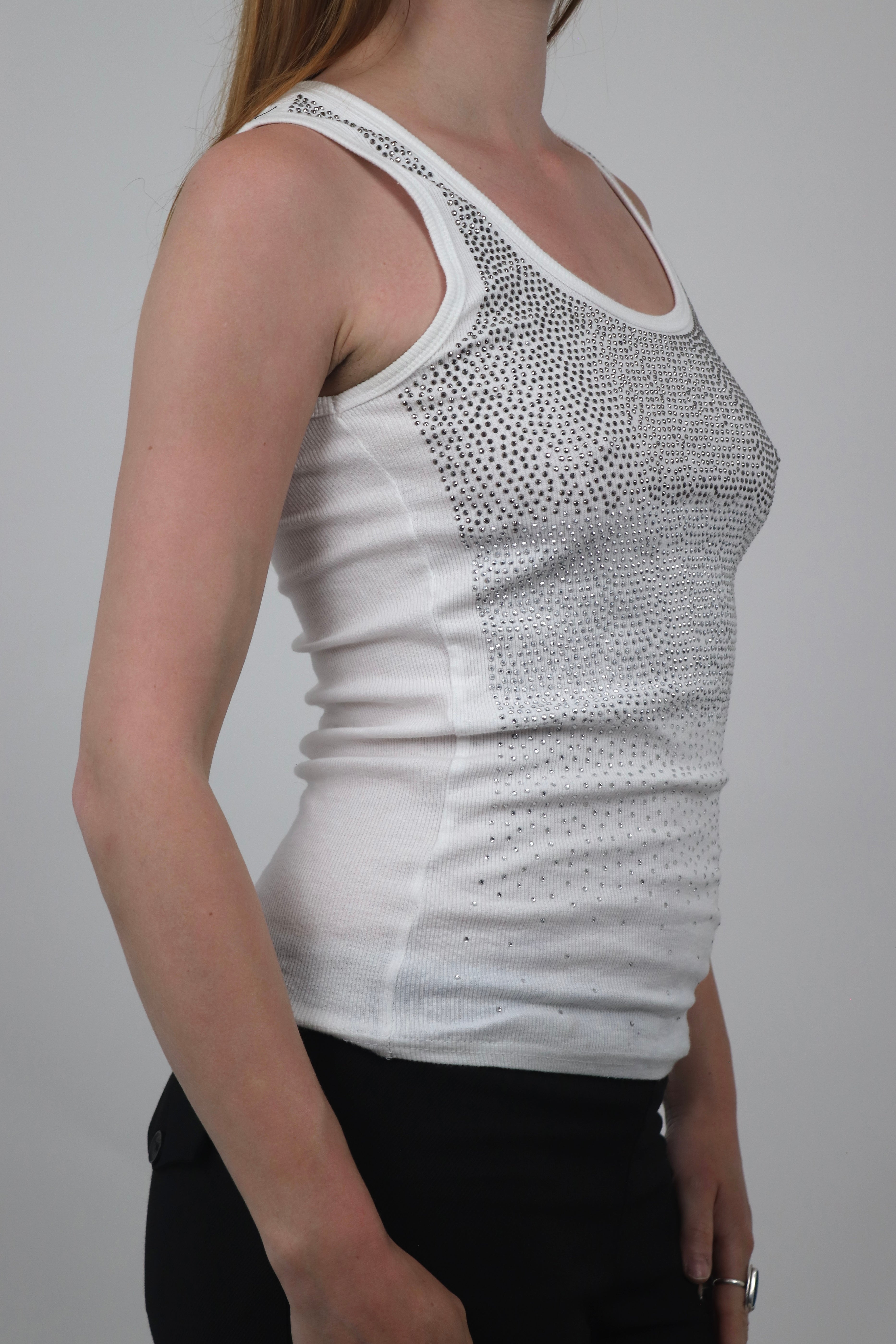 Diamante White Cami Top