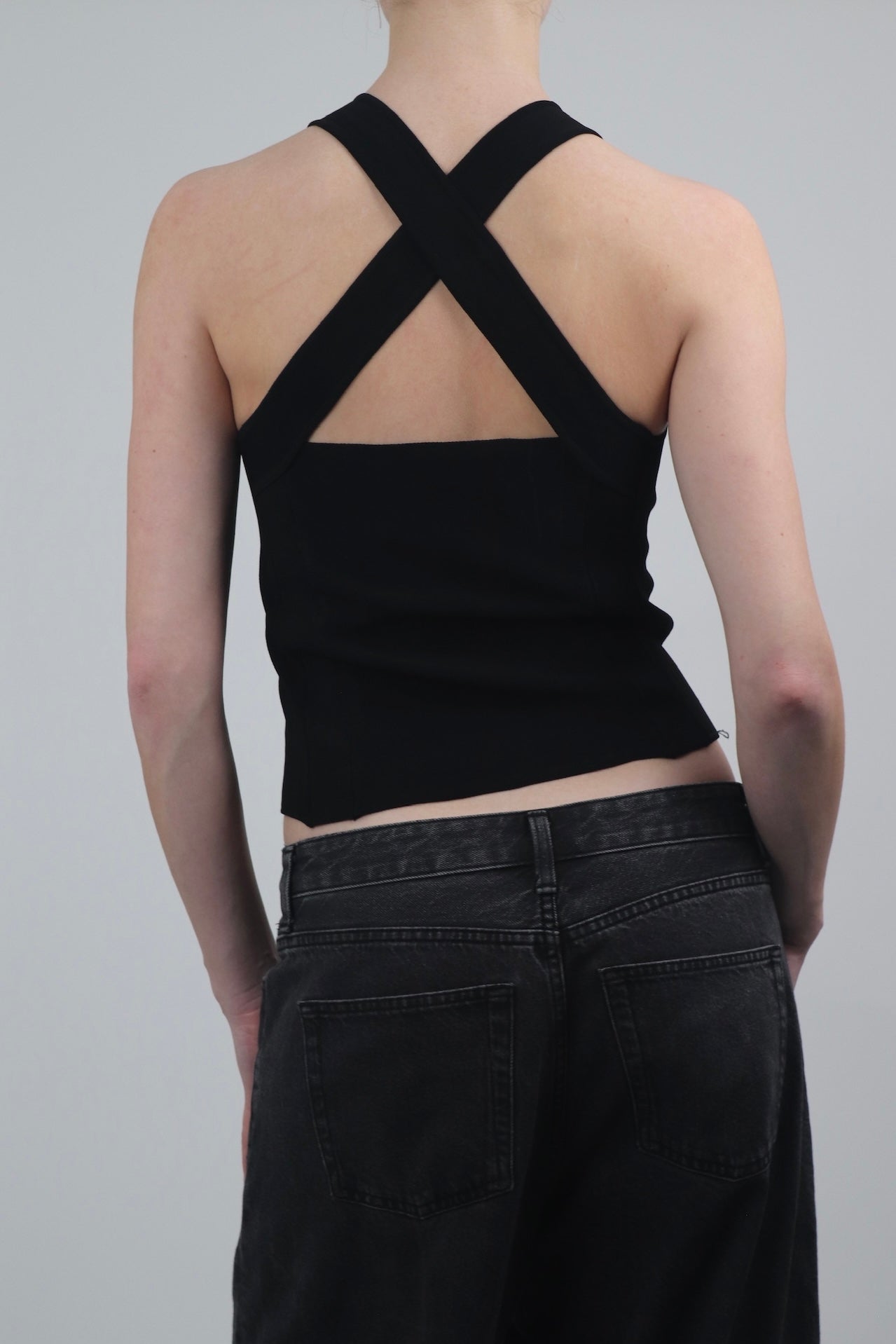 Iceberg Black Bandage Cross Back Top