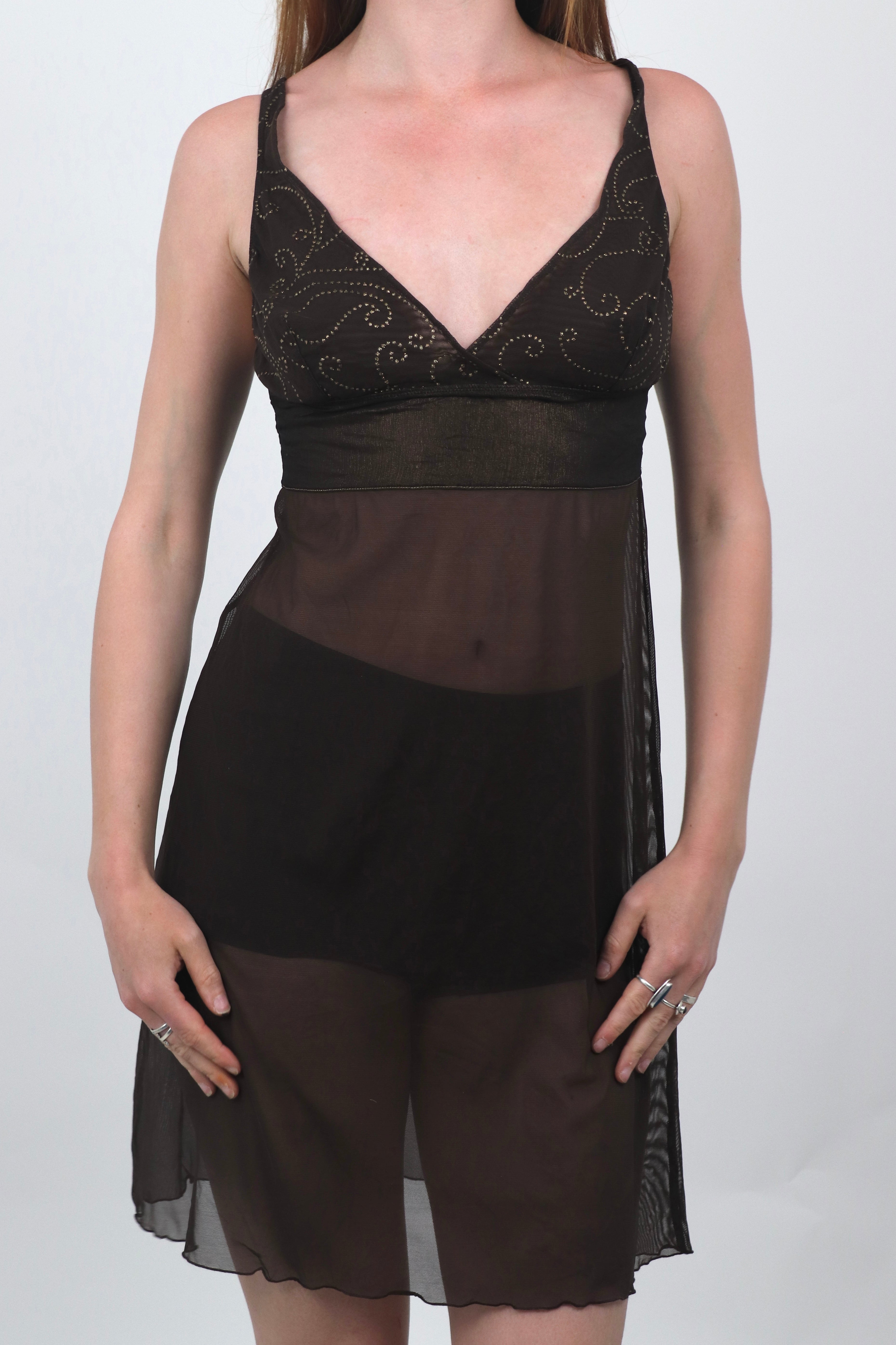 Brown Intimissimi Sheer Slip Dress