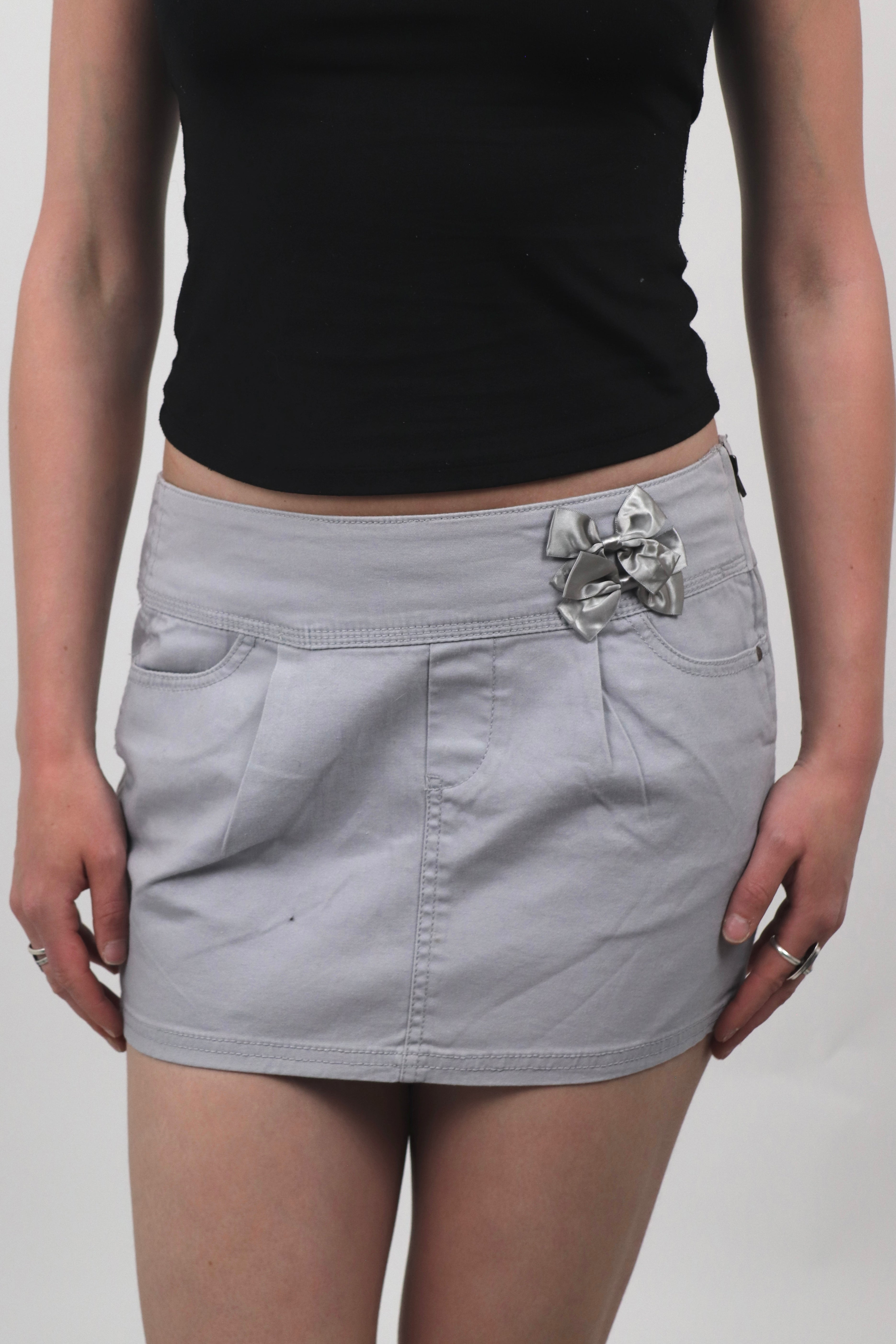 Terranova Grey Bow Mini Skirt