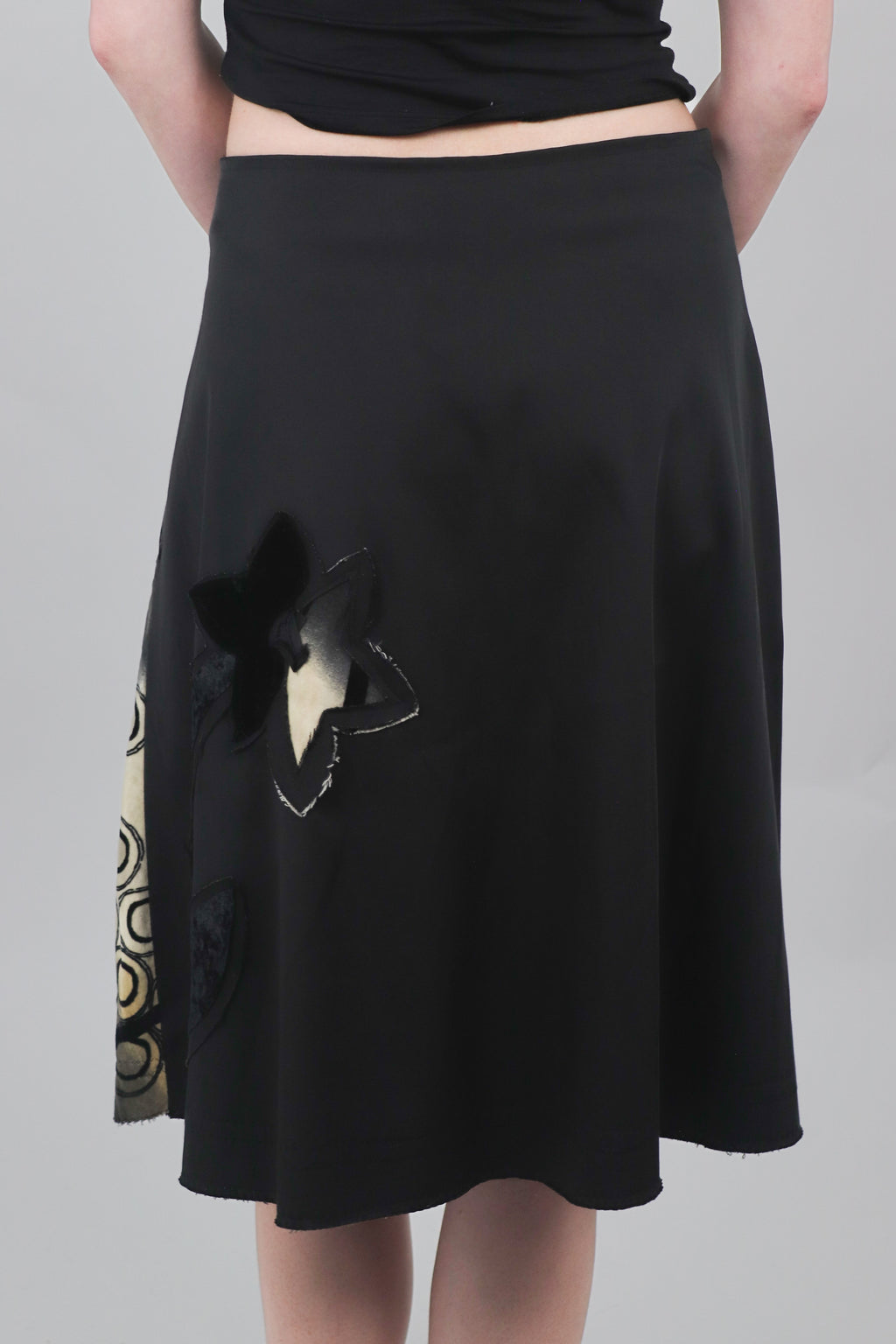 Japanese Style Print Midi Skirt