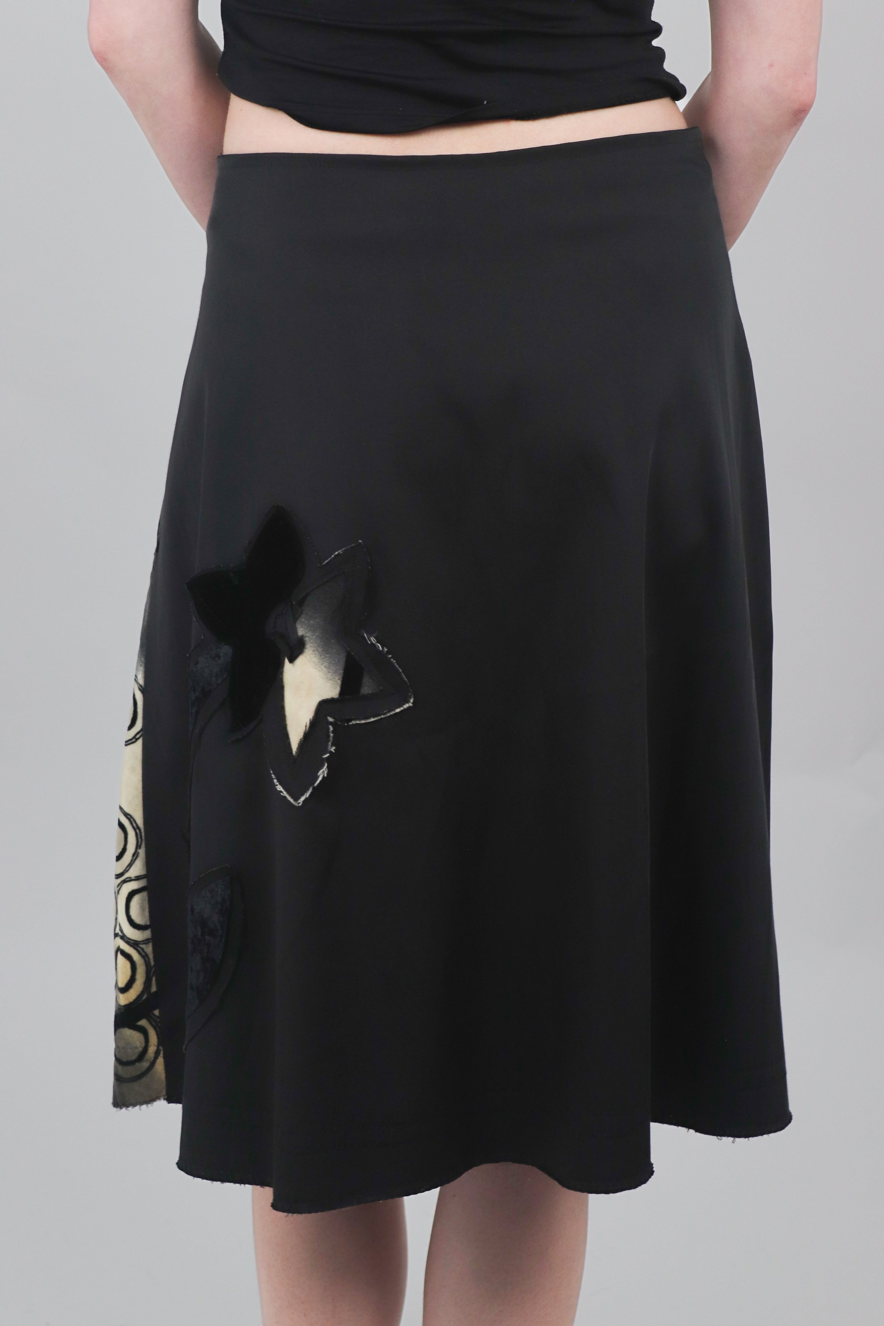 Japanese Style Print Midi Skirt