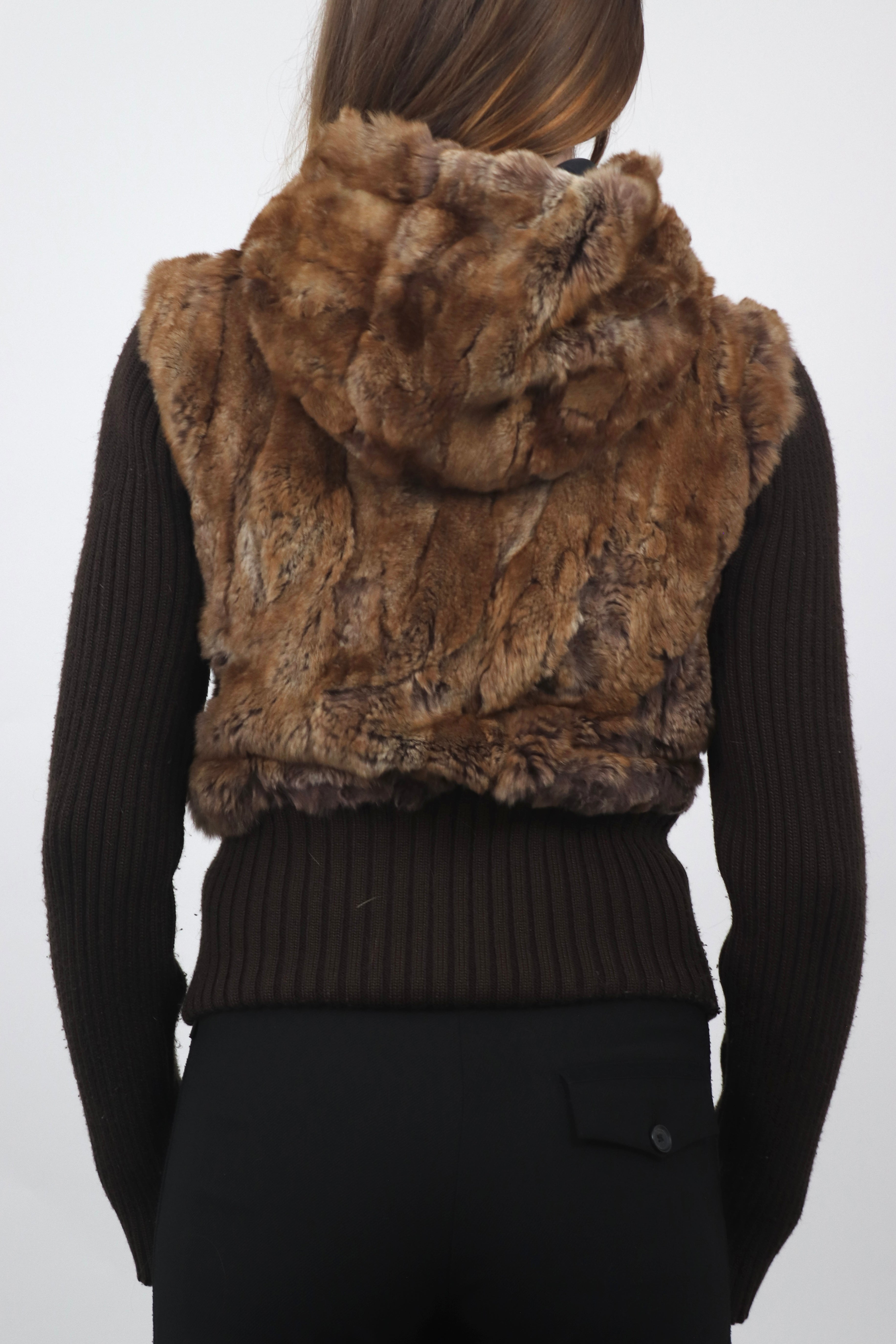 Con Bipel Fur and Knit Cardigan